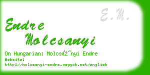 endre molcsanyi business card